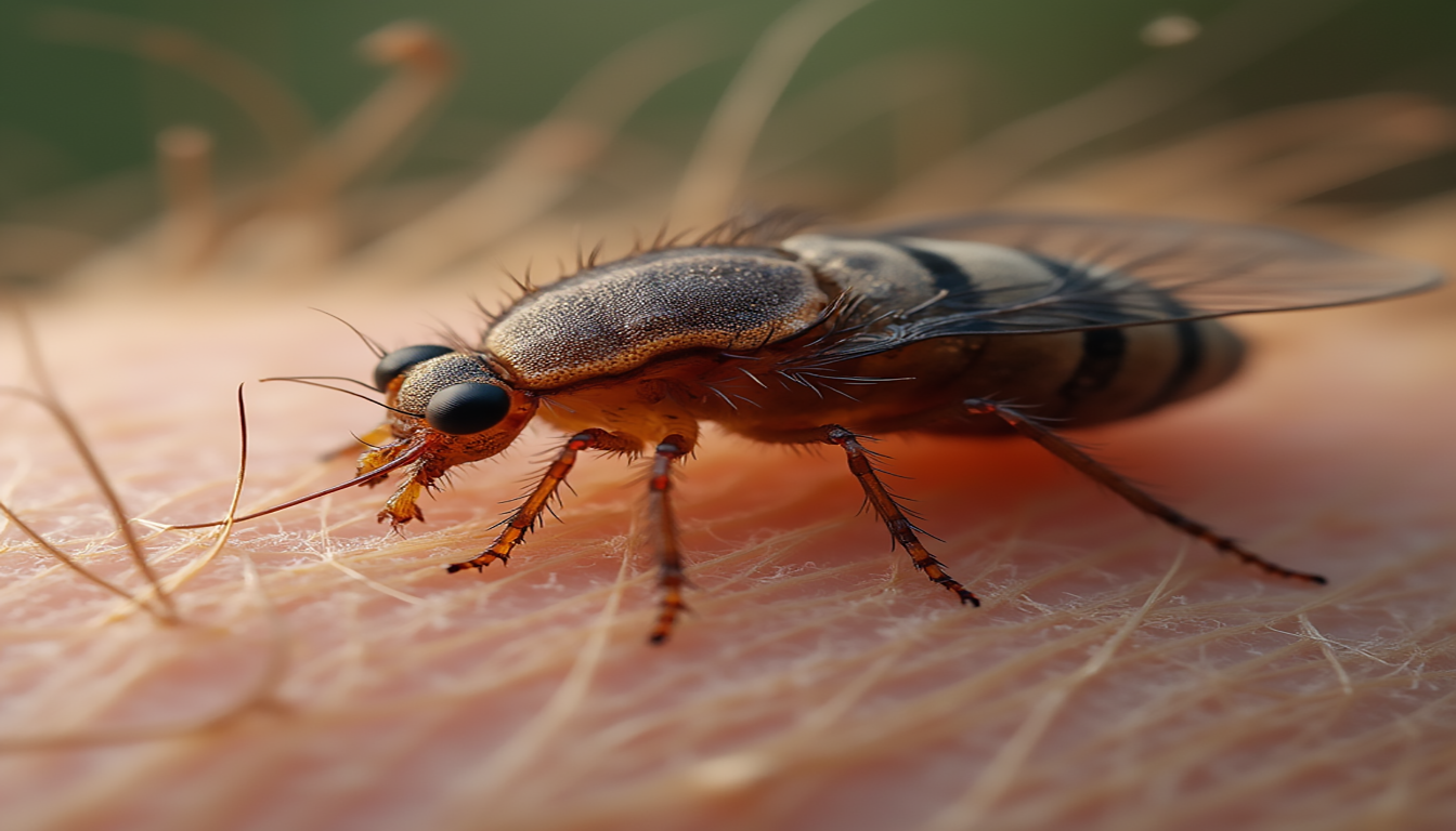 Can Fleas Live in Human Hair, A close-up view of a human head with vibrant, healthy hair, surrounded by small flea illustrations to depict prevention, featuring natural elements like essential oils and herbal remedies in a serene environment, emphasizing cleanliness and care, soft lighting, warm colors.